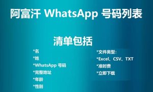 阿富汗 WhatsApp 号码列表