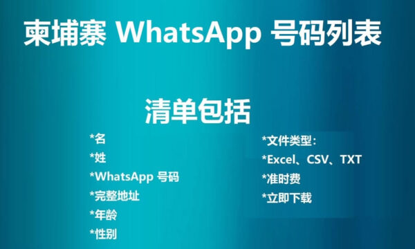 柬埔寨 WhatsApp 号码列表