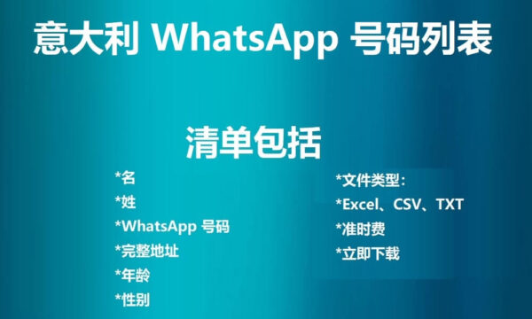 意大利 WhatsApp 号码列表