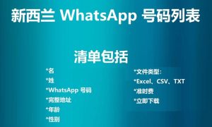 新西兰 WhatsApp 号码列表