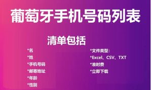葡萄牙电话号码列表