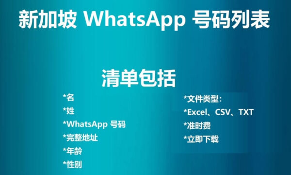 新加坡 WhatsApp 号码列表