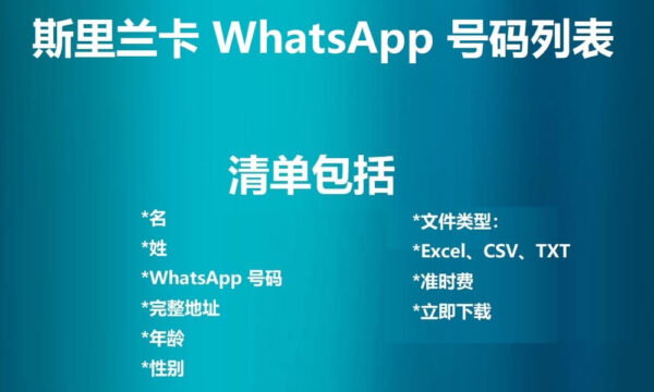 斯里兰卡 WhatsApp 号码列表