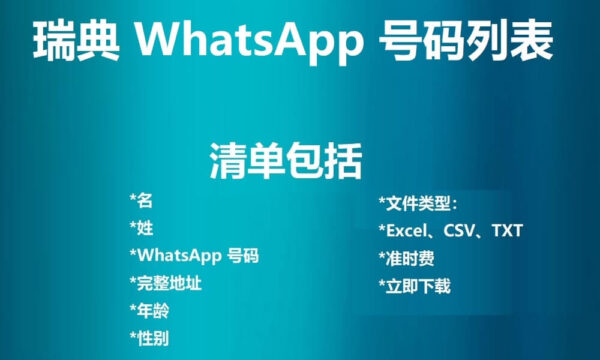 瑞典 WhatsApp 号码列表