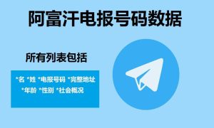 阿富汗电报号码数据
